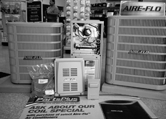 Products displayed in the store showroom